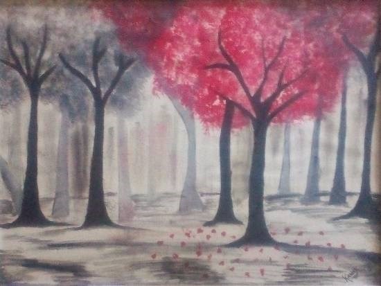 Trees, painting by Kanak Agrawal