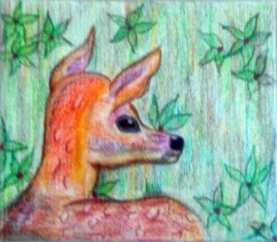 Deer, painting by Kanak Agrawal