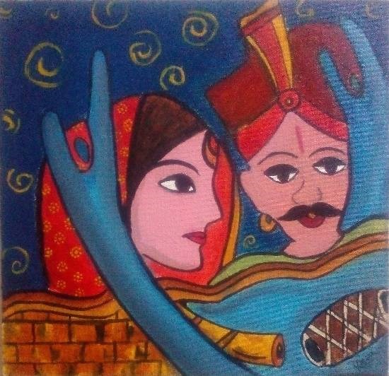 Couple, painting by Kanak Agrawal