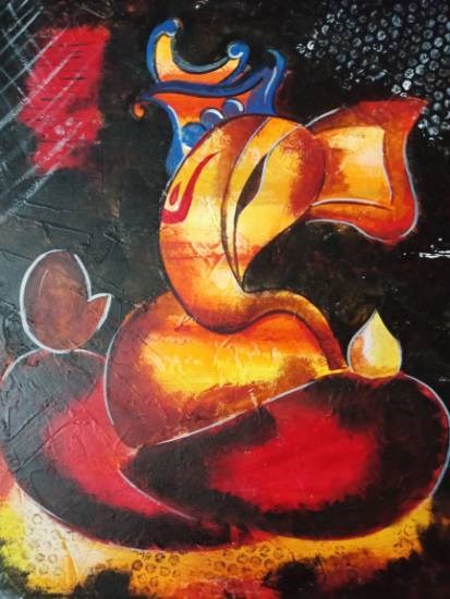 Ganesha, painting by Kanak Agrawal