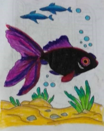 Fishes, painting by Mansvi Bhagwat