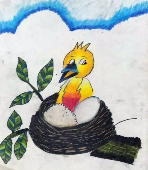 Bird, painting by Mansvi Bhagwat