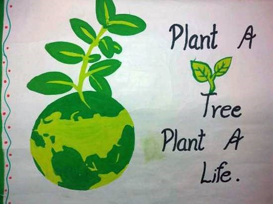 Plant Trees, painting by Nekdip Kaur