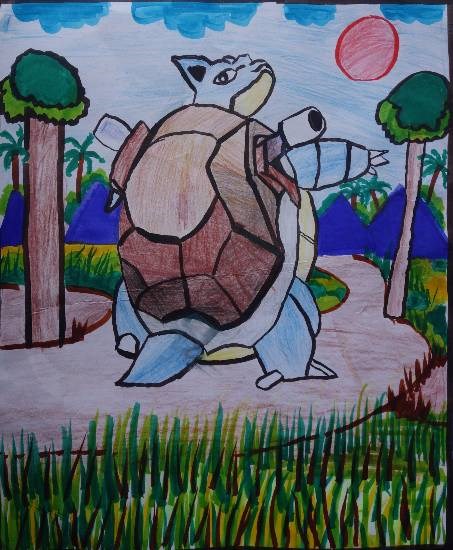 Tortoise, painting by P Sunrendar