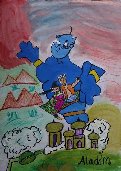 Aladdin, painting by Renu Kaur