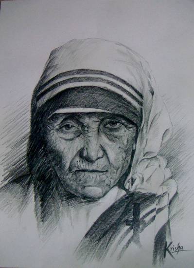 Painting  by Krisha Amish Shah - Mother Teresa