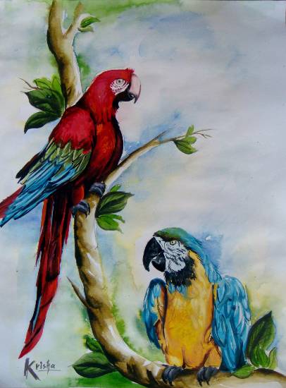Painting  by Krisha Amish Shah - Birds
