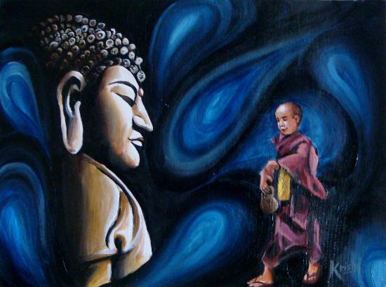 Painting  by Krisha Amish Shah - Buddha