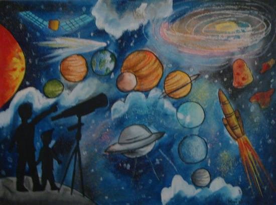 Outer Space, painting by Krisha Amish Shah
