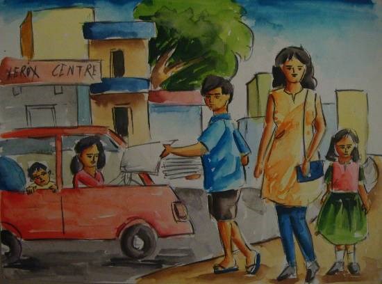 Children, painting by Krisha Amish Shah