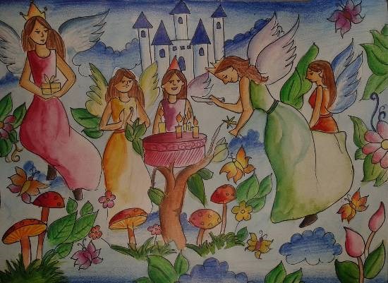Fairyland, painting by Krisha Amish Shah