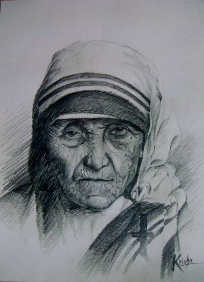 Mother Teresa, painting by Krisha Amish Shah