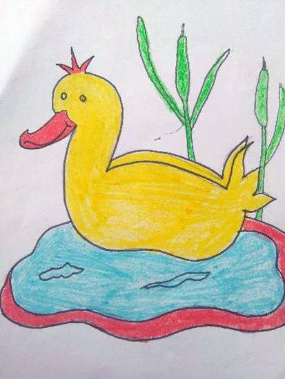 Duck, painting by S Aswatha