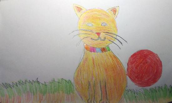 Painting by Saanvi Rajendra Kulkarni - Cat