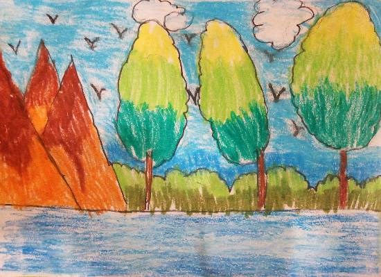 Trees, painting by Saanvi Rajendra Kulkarni