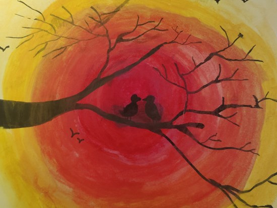 Birds, painting by Saanvi Rajendra Kulkarni