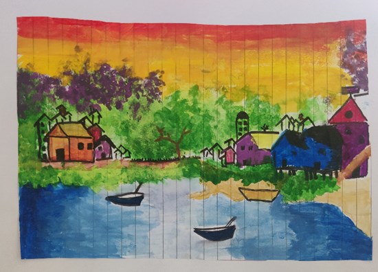 Scenery, painting by Saanvi Rajendra Kulkarni