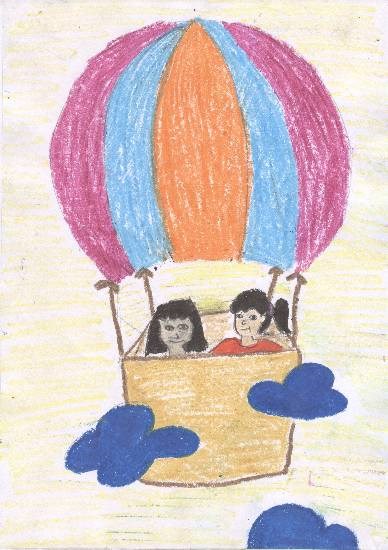 Air baloon, painting by Saee Waikar