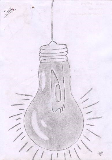 Bulb, painting by Sahil Meshram