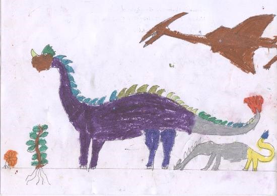 dinosaur, painting by Sharvil Prakash Gaikwad