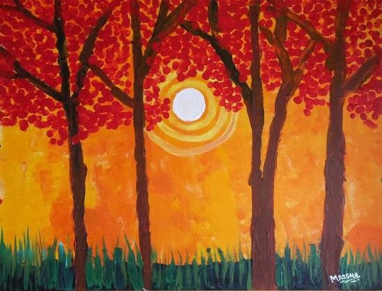 Trees, painting by Maisha Nazim Furniturewala