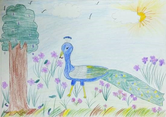 Peacock, painting by Vansheeta Acharya
