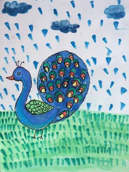 Peacock, painting by Manasvi Vikas Joshi