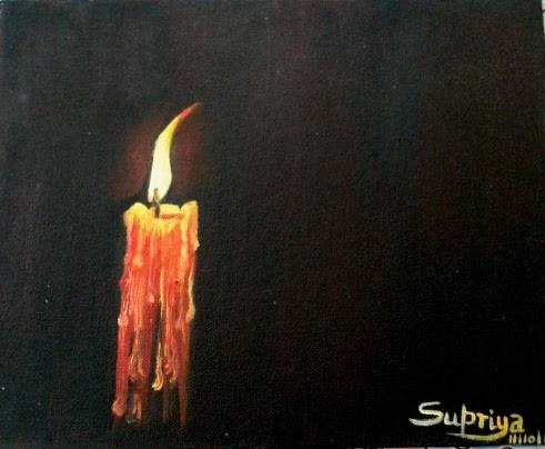 The candle, painting by Supriya Choudhary