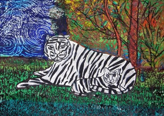 Tiger, painting by Mariya Kapadia