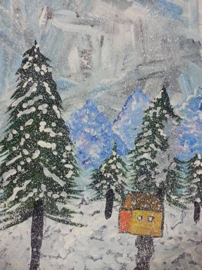 Snow, painting by Mariya Kapadia