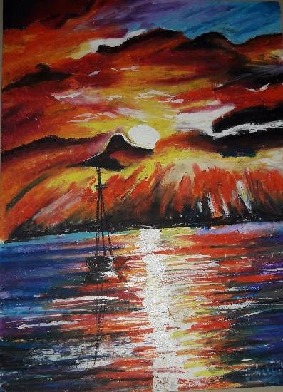 Sunset, painting by Mariya Kapadia