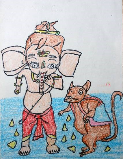 Ganesha, painting by Aaradhya Lakhan