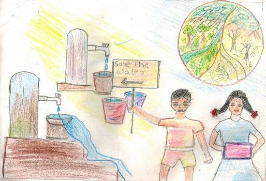 Save water, painting by Aayush Kadam