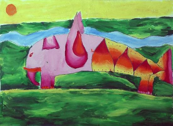 Elefish, painting by Achira Shah