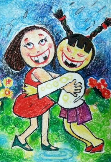 Happy Moment, painting by Aniruddha Aloke