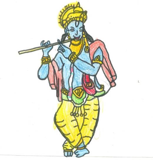 Krishna, painting by Deeksha Srineet