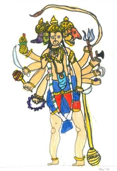 Panchmukhi, painting by Deeksha Srineet