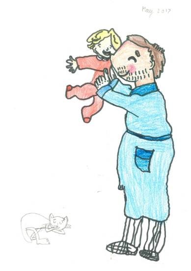 Poppa Bambola - Father and Daughter, painting by Deeksha Srineet