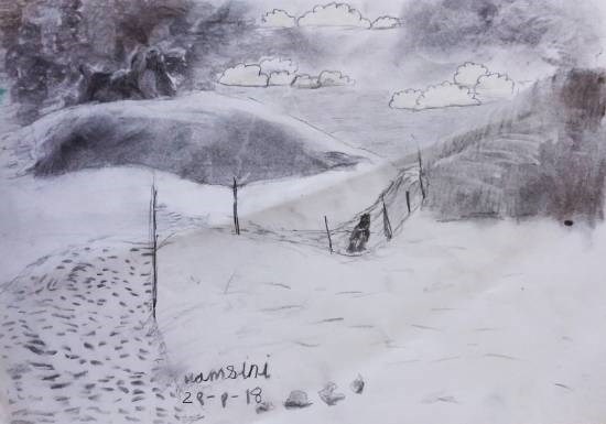 Penguin Walk, painting by Hamsini Aswin