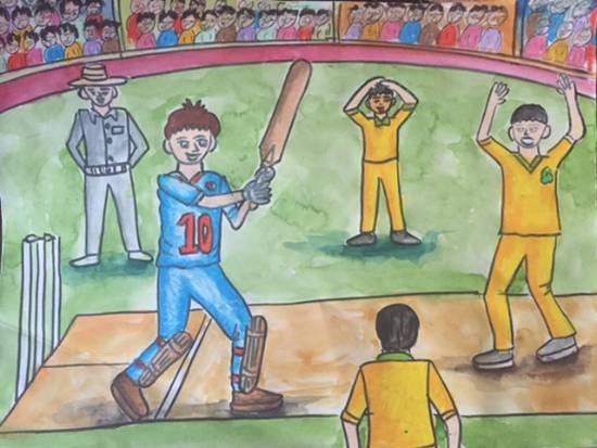 Cricket, painting by Mehek Aloke Isharani
