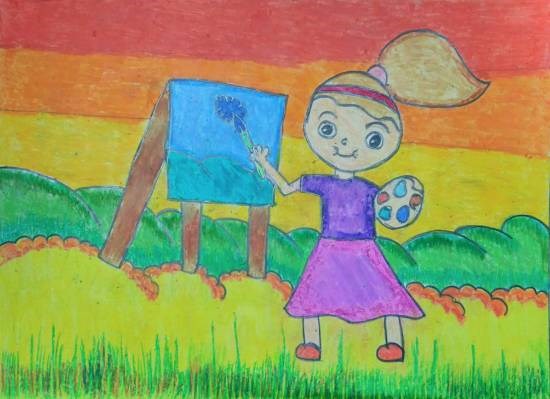 Girl, painting by Medini Mahesh Padoshi