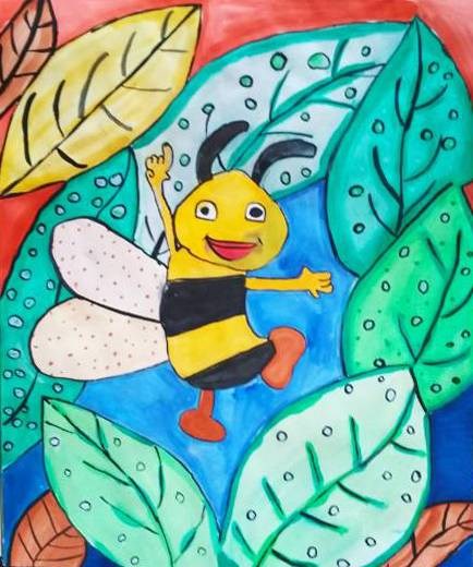 Honey bee, painting by Medini Mahesh Padoshi