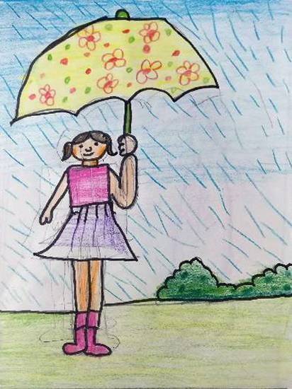 Rainy Day, painting by Mrugakshi Shailesh Pedgaonkar