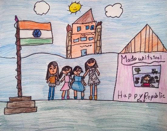 Republic Day, painting by Mrugakshi Shailesh Pedgaonkar