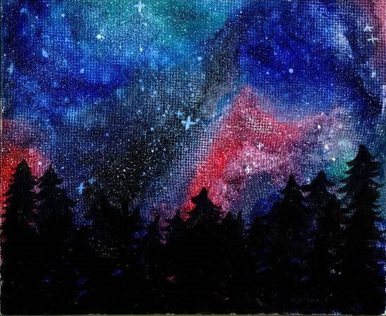 Galaxy night - 2, painting by Naysha Satyarthi