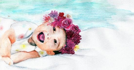 Happy baby, painting by Naysha Satyarthi