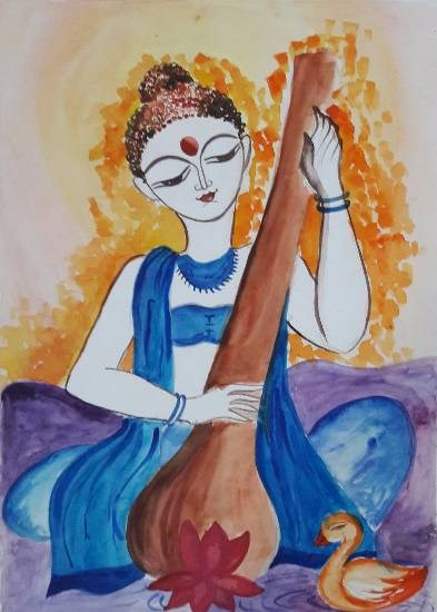 Sitar, painting by Mrunal Vijay Todkar
