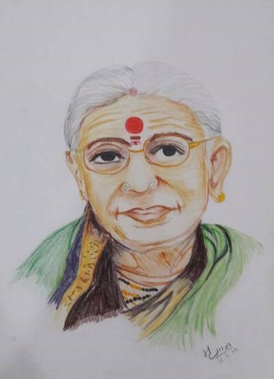 Grand mother, painting by Mrunal Vijay Todkar