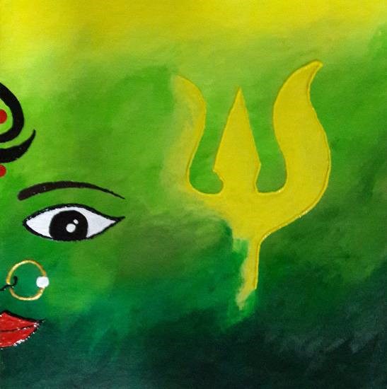 Maa Durga, painting by Mrunal Vijay Todkar