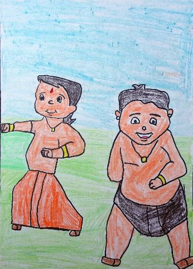 Chota bheem, painting by Prathamesh Nikam